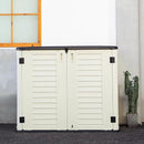 Outdoor Patio Storage Shed,Waterproof Horizontal Outdoor Storage Cabinet for Garbage Cans,Tools and Lawnmower Lockable(34 Cu.ft-Warm-White) by GreenHaven Gardens