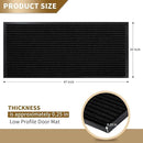 Yimobra Front Door Mat Outdoor Indoor Entrance, 100% Waterproof All-Season All Weather Doormat, Welcome Matt Outside Entry, Non Slip, Low Profile, Heavy Duty Patio Porch Floor Mats,47 x 24,Black by CozyNest Decor