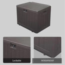 33 Gallon Pro Waterproof Outdoor Storage Bin Resin Deck Box for Patio, Poolside, and Garden, Lockable & UV-Resistant, Ideal for Small Spaces, Brown by CozyNest Decor