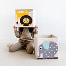 3 Sprouts Toy Storage Organizer: Toy Box Cube Organizer for Playroom, Nursery - Foldable Storage Bin - Elephant by TinyTreasures Baby Boutique