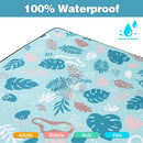 PY SUPER MODE Extra Large Waterproof Picnic Blankets 83x79 Inches - 5 Layer Outdoor Picnic Mat for Beach Camping Park Lawn, Windproof Anchor System with Stakes, Foldable Blue&Green by TinyTreasures Baby Boutique