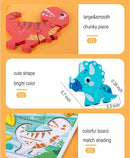 Wooden Jumbo Base Dinosaur Puzzle1-3, Dinosaurs Toys for 2 3 Years Old Boy Girls Kids,Toddler Toys Ages 2-4,Preschool Wood Dino Educational Gifts for Boys by TinyTreasures Baby Boutique