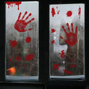 KUUQA 4 Pcs Bloody Handprint Clings Horror PVC Stickers Decals for Halloween Decorations by CozyNest Decor