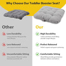 Toddler Booster Seat for Dining Table 2PC Upgraded 3.6IN Cushion with Soft Corduroy Backrest Infant Booster Seat for Kitchen Chair with Adjustable Straps - Non-Slip Base & Breathable Fabric by TinyTreasures Baby Boutique