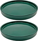 2 Pack Ceramic Plant Saucer Pot Tray 8 Inch, Planter Saucers 4 5 6 7 8 9 10 11 12 Inch for Indoors Outdoor, Durable Sturdy Flower Drainage Tray for Glazed Pots Base (8.5 Inch Green) by GreenHaven Gardens