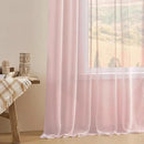 Joydeco Sheer Curtains 72 Inches Long, Beige Curtains for Living Room 2 Panels Set, Window Curtains Privacy Assured with Light Filtering(W52 x L72 Inch,Tapioca) by CozyNest Decor