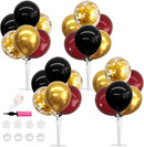 TONIFUL 4 Set Burgundy Red Black Gold Balloon Stand Centerpiece Table Decorations for Graduation Decoration 2025,Christmas Party Decoration,New Year's Eve,Anniversary,Birthday Decorations by TinyTreasures Baby Boutique