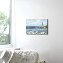 cozy country Lighthouse Wall Art 16"x11" - Coastal Pictures Beach Canvas Ocean Decor - Nautical Artwork Seascape Painting for Bathroom, Bedroom, Sea House by CozyNest Decor