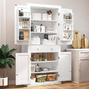 usikey 72” Pantry Cabinet, Tall Kitchen Storage Cabinet with 4 Doors and 1 Drawer, Cupboard with 6 Hanging Shelves and Adjustable Shelves for Kitchen, Dining Room, Living Room, White by CozyNest Decor