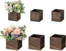 NUPTIO Wooden Box for Centerpiece Wedding: 6 Pcs Rustic Square Planter Box for Christmas Centerpiece Table Fall Decorations - 4×4" & 5×5" Small Wood Vases Flower Pots for Windowsill Home Garden Decor by GreenHaven Gardens