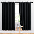 NICETOWN Blackout Curtain Panels 72 inches - Light Reducing Thermal Insulated Solid Grommet Blackout Curtains/Panels/Drapes for Living Room (Set of 2, 66 inches by 72 Inch, Black) by TinyTreasures Baby Boutique