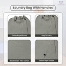 LFH Home Cotton Canvas Extra Large Laundry Bag with Handle, Heavy Duty Drawstring Closure Washable Laundry Bags, School Travel, Home, Hotel, College Dorm, Organizer Sack, Toys Clothes 28x40-Grey by TinyTreasures Baby Boutique