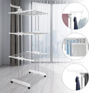 Bigzzia Clothes Drying Rack, Folding Stainless Steel Drying Rack Clothing Indoor Outdoor, Space-Saving, 4 Tier Laundry Drying Rack with Two Side Wings -Grey White by TinyTreasures Baby Boutique