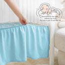 Horbaunal 2 Pack Crib Skirt & Crib Bed Sheet Set, Aqua Blue Crib Bed Skirt 28" x 52" with 14" Drop Dust Ruffle, Soft Microfiber Toddler Bedskirt Nursery Bedding Skirt for Baby Girls and Boys by TinyTreasures Baby Boutique