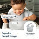 Tiny Twinkle Mess Proof Baby Bibs for Eating - Waterproof, Wipeable Bibs - Toddler Bibs - Travel Friendly - PFAS, PVC, BPA, Phthalate Free - Baby Food Bibs(5 Pack,Unisex Solids) by TinyTreasures Baby Boutique