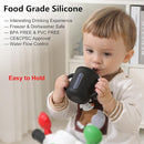 Seposeve 2 Pack Silicone Sippy Cups, Leak-Proof Baby Straw Cup for 6-12 Months, Spill Proof Toddler Cup with Straw 1-3 Years, with Capacity Marking, Non-slip Handle, Flow Control, 6 oz, 2 Black by TinyTreasures Baby Boutique
