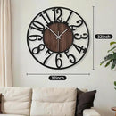 Maxstar Large Round Wall Clock for Living Room Decor Battery Operated Non Ticking Black Metal Wood Clocks for Home Living Room Garden Farmhouse Office Kitchen Decoration -32 inch by CozyNest Decor