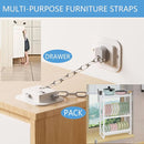 YEYA Anti-Tip No Drill Furniture Anchor with 3M Adhesive 10" Adjustable Straps, Baby Proofing Wall Anchors for Child Safety, Playroom Essentials 2P by TinyTreasures Baby Boutique