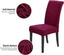 Joccun Chair Covers for Dining Room Set of 6,Dining Chair Slipcovers Stretch Dining Room Chair Covers Seat Protector,Washable Parsons Chair Cover for Home,Banquet(Wine Red,6 Pack) by CozyNest Decor