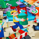 Jumbo Floor Puzzle for Kids,Recycling Garbage Truck Jigsaw Large Puzzles,48 Piece Trash Truck Vehicle Puzzle for Toddler Ages 3-5,Children Learning Preschool Educational Toys,Gift for 4-8 Years Old by TinyTreasures Baby Boutique