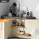 BAMEOS 24x6 Wall Shelf, 2-Shelf Modern Oak Floating Shelf Set for Bedroom, Bathroom, Kitchen Storage by CozyNest Decor