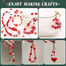 Assorted 170-230PCS Red Acrylic Beads for Bracelet Making, Flower Bow Butterfly Candy GummyBear Aesthetic Bracelet Charms,Cute Beads for Jewelry Making DIY Necklace Keychain Phone Charm by TinyTreasures Baby Boutique