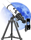 Telescopes for Adults Astronomy, 80mm Aperture 600mm Refractor Telescope for Kids & Beginners, Compact and Portable Travel Telescopio with Backpack by TinyTreasures Baby Boutique