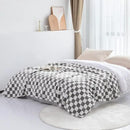 LOMAO Throw Blankets Flannel Blanket with Checkerboard Grid Pattern Soft Throw Blanket for Couch, Bed, Sofa Luxurious Warm and Cozy for All Seasons (Grey, 60"x80") by CozyNest Decor