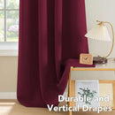 H.VERSAILTEX Christmas Blackout Curtains Blackout Thermal Insulated Curtains for Bedroom/Living Room, 52" Wide x 63" Long Each Panel,Grommet Panels for Small Window (Set of 2, Burgundy) by CozyNest Decor