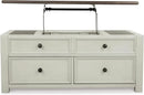 Signature Design by Ashley Bolanburg Farmhouse Lift Top Coffee Table with Drawers, Antique Cream & Brown by CozyNest Decor