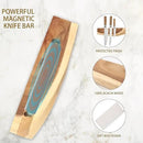 12.5 Inch Magnetic Knife Holder for Wall,Acacia Wood Knife Magnetic Strip,Knife Holder Wood Magnetic,No Drilling Knife Magnetic Strip-Strong Knife Magnet- for Kitchen Knives and Tools by CozyNest Decor