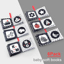 teytoy My First Soft Book, 6 PCS Nontoxic Fabric Cloth Activity Crinkle Black and White Books for Infants Boys and Girls Early Educational Toys Perfect for Baby Shower by TinyTreasures Baby Boutique
