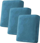 H.VERSAILTEX Velvet Stretch Couch Cushion Cover Plush Cushion Slipcover for Chair Loveseat Sofa Cushion Furniture Protector Seat Cushion Sofa Cover (3 Piece Sofa Cushion Covers, Peacock Blue) by CozyNest Decor