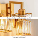 Modern Crystal Bathroom Vanity Light - 4-Lights Gold Brushed Brass Finish Wall Lamp by CozyNest Decor