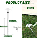 Hicarer 60 Pcs 20 Pcs 8'' Screw in Tent Stakes Heavy Duty Ground Metal Stakes for Inflatables with Hex Head Driver for Outdoor Camping Tent Inflatable Garden Decor (Luminous White) by CozyNest Decor
