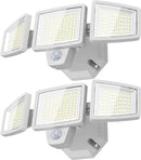 65W LED Flood Light Outdoor, 6500LM, Waterproof, 6500K Motion Sensor Flood Lights Outdoor with Adjustable 3 Head Detected Floodlight for Outside Entryway Garage, Yard, Porch, White, 2 Pack by GreenHaven Gardens