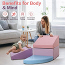 Climbing Foam Blocks for Toddlers: PU Leather Foam Blocks for Kids Active Play - Toddler Climbing Toys Indoor - Durable Playground Gym Preschool Toddler Toys for Boys and Girls (Purple/Pink) by TinyTreasures Baby Boutique