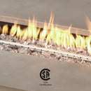COSIEST Outdoor Propane Fire Pit Table, 56-inch x 28-inch Rectangle Gray Concrete-Like Finish, CSA Certified, 50,000 BTU Stainless Steel Burner w Transparent Gray Fire Glass, Wind Guard, Raincover by GreenHaven Gardens