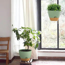 ZMTECH 12 Inch Hanging Planters for Indoor Outdoor Plants, 1 Pack Self Watering Hanging Plant Pots with Drainage Holes and Removable Saucer, Plastic Flower Hanging Pots with Watering Lip (Green) by CozyNest Decor