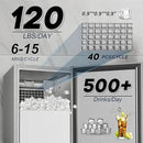 Commercial Under Counter Ice Maker Machine - 120 LBS/Day, Built in Installation, Auto-Clean,Reversible Door, Built 25LBS Ice Storage, Stainless Steel Ice Machine for Home & Business Outdoor Use by CozyNest Decor