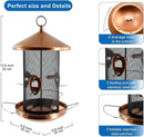 Large Bird Feeders for Outside: 12.6inch Metal for Outdoors Hanging with Copper for Garden Yard Outside Decor Cardinal Finch - Gardening Gifts for Women Men by CozyNest Decor