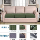 H.VERSAILTEX Super Stretch Individual Seat Cushion Covers Sofa Covers Couch Slipcover Sets Thick Jacquard Textured Twill Fabric (3 Piece Sofa Cushion Covers, Bronze Green) by CozyNest Decor