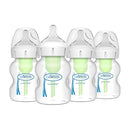 Dr. Brown's Natural Flow Anti-Colic Options+ Wide-Neck Baby Bottles 5 oz/150 mL,with Level 1 Slow Flow Nipple,4 Pack,0m+ by TinyTreasures Baby Boutique