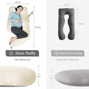 MOON PARK Pregnancy Pillows for Sleeping - U Shaped Full Body Maternity Pillow with Removable Cover - Support for Back, Legs, Belly, HIPS - 65 Inch - Ivory - Cooling Cover by TinyTreasures Baby Boutique