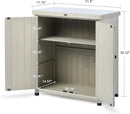 Outdoor Storage Cabinets Weatherproof for Patio, Garden Work Bench with Shelves & Metal Tabletop, Wooden Potting Table Workstation by GreenHaven Gardens