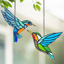 Royxen 2 Pack Hummingbird Stained Glass Window Hangings Handmade Bird Sun Catcher for Home Window by GreenHaven Gardens