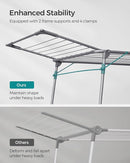 SONGMICS Clothes Drying Rack Foldable, Gullwing Laundry Drying Rack, Space-Saving, 22.2 x 68.1 x 38 Inches, Sock Clips, Metal Structure, for Clothes, Towels, Linens, Indoor, Outdoor Gray ULLR518G01 by TinyTreasures Baby Boutique