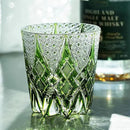 JEKE Edo style Hand Carved Drinking Glass Crystal Whisky Glass 340ml Tumbler For Whiskey Cocktail-Vodka-Beer Drinkingware Glasses In Gift Carton (Green) by CozyNest Decor