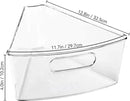 Oubonun Lazy Susan Organizers Set of 6, 12.8’’ x 11.7’’ x 4’’ Plastic Transparent Kitchen Cabinet Storage Bins with Handle, 4" Deep Container, 1/8 Wedge - Food Safe, without BPA by CozyNest Decor