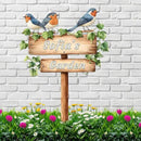 Personalized Bird Metal Sign with Stake,Custom Gardener Last Name Signs Outdoor Decor,Customized Flower Gardening Housewarming Gifts,Birds on the Branch Plaques for Patio Lawn Porch Backyard Farmhouse by CozyNest Decor